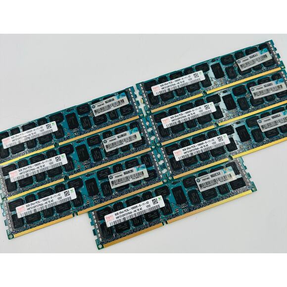 Lot of 7 Hynix 8GB 2Rx4 PC3L-10600R-9-11-E2 Server Memory HMT31GR7CFR4A-H9 T8 AE - Picture 1 of 8